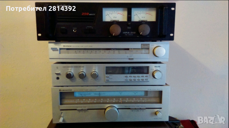 Усилватели RADIO SHACK MPA-250 и PHILIPS F4215, Тунер KENWOOD KT-815, Тунер HITACHI FT-3400, снимка 1