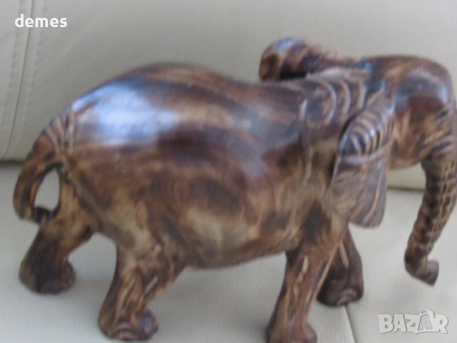 Слон -дървена фигура от махагон, Етиопия, снимка 3 - Статуетки - 50992401