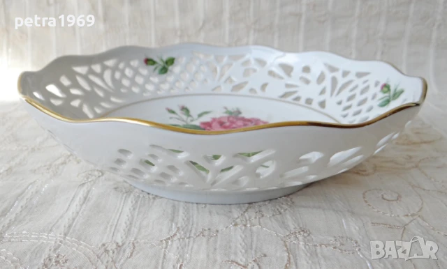 Порцеланова ажурна купа, фруктиера на Schumann Arzberg, снимка 3 - Аксесоари за кухня - 50961319