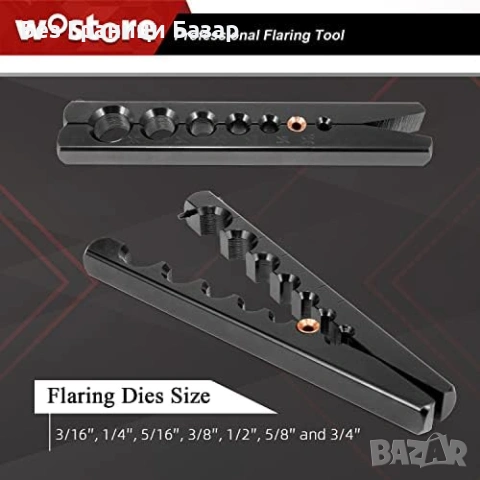 Нов Комплект за фланциране на тръби 45° HVAC ВиК 7 матрици разширяване, снимка 4 - Други инструменти - 53815881