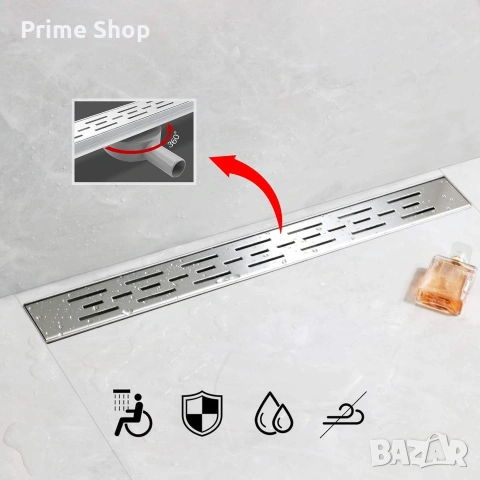 60 см линеен подов сифон SaniteModar с 360° ротация. БЕЗ РЕШЕТКА!, снимка 6 - ВИК - 53748333