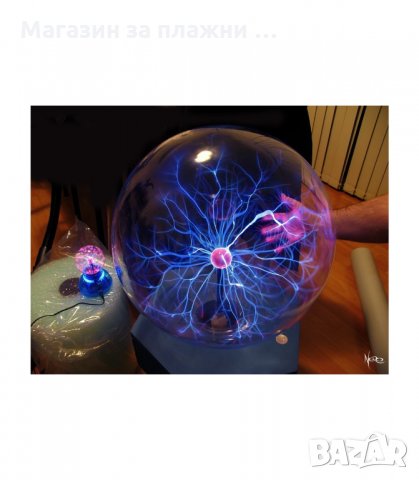 Плазмена топка Plasma Light, Сменяща цвят при допир, Многоцветна - код 0647, снимка 2 - Декорация за дома - 34445667