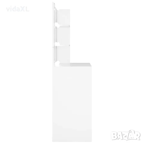 vidaXL Тоалетка с LED, бяла, 74,5x40x141 см, снимка 9 - Тоалетки - 56147820