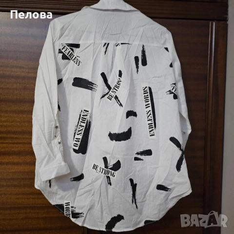 Бяла асиметрична риза, снимка 3 - Ризи - 52434899