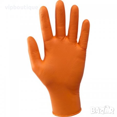 Автосервизи - Черни и оранжеви еднократни нитрилни ръкавици нитрил, снимка 6 - Медицински консумативи - 39436990