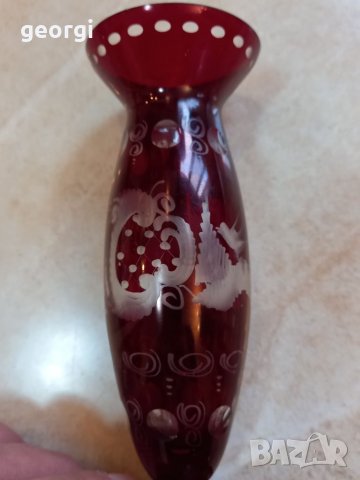 Кристална ваза рубинен кристал , снимка 4 - Вази - 39858006