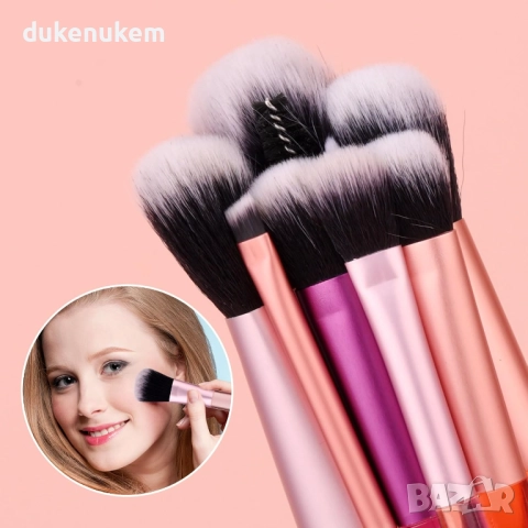 10 бр. мини четки за грим с калъф, компактни, професионални и идеални за пътуване, снимка 3 - Комплекти и лотове - 52622405