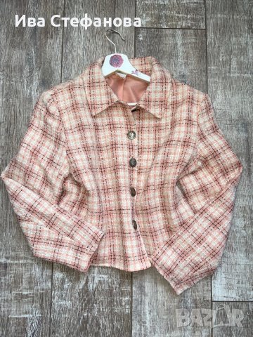 Разкошно  елегантно розово бяло сако букле , снимка 4 - Сака - 42366614