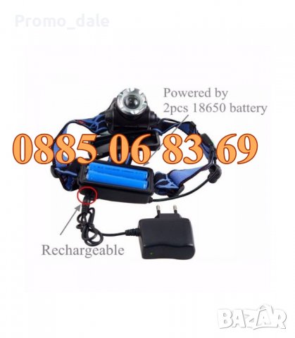 LED челник за глава, водоустойчив фенер-челник CREE XML T6 / Zoom, снимка 5 - Екипировка - 39716385