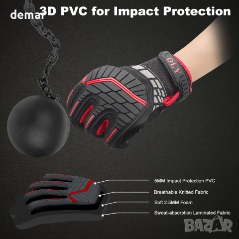 Предпазни работни ръкавици, противоударни ръкавици за тежка работа - L, снимка 4 - Други стоки за дома - 42731824