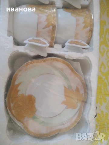 Сервиз за кафе с нежни пеперудени мотиви 