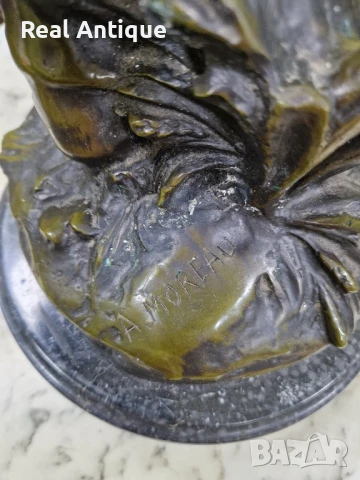 Уникална антикварна авторска френска бронзова фигура статуетка скулптура , снимка 8 - Антикварни и старинни предмети - 50644942