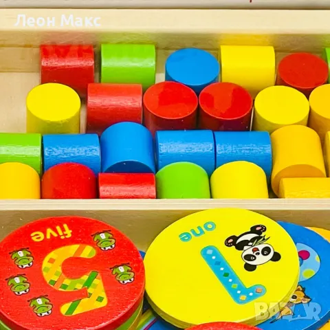 Дървен Монтесори образователен комплект , снимка 6 - Образователни игри - 48446955