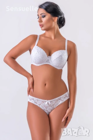 Елегантен дантелен сутиен за среден и голям бюст в бял цвят PB004, снимка 1