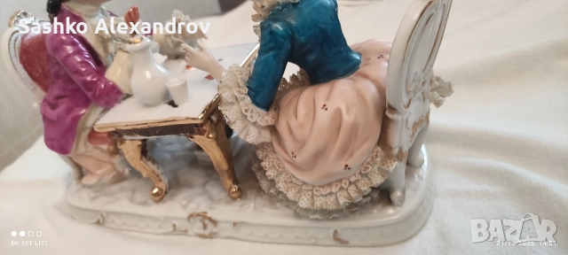 Японска порцеланова фигура с Dresden дантела - винтидж , снимка 8 - Антикварни и старинни предмети - 52879134