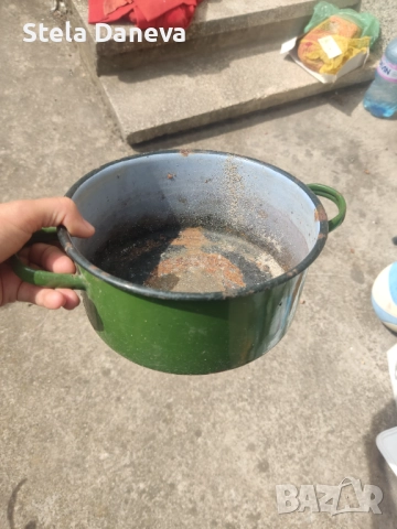 Стари емайлирани съдове за саксии/декорация, снимка 13 - Антикварни и старинни предмети - 51624852