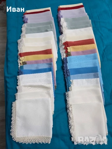 Копринени кърпички с дантела , снимка 3 - Шалове - 51387878