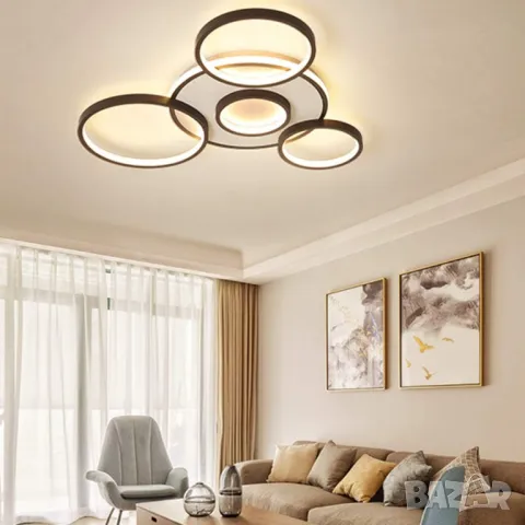 ЛЕД LED димируема таванна лампа с дистанционно управление Модерен, 5