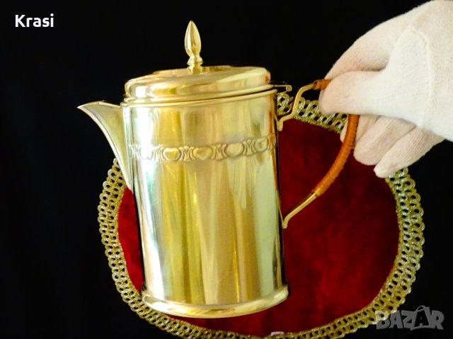 Месингова кана,чайник 1 л. , снимка 3 - Антикварни и старинни предмети - 41322495