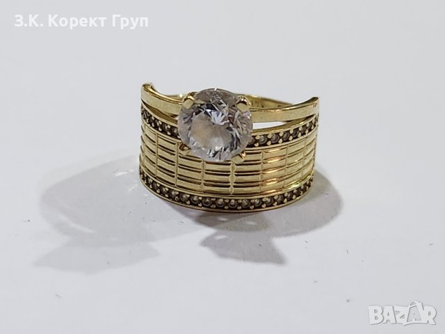 Златен пръстен 14к 585, снимка 6 - Пръстени - 42736553