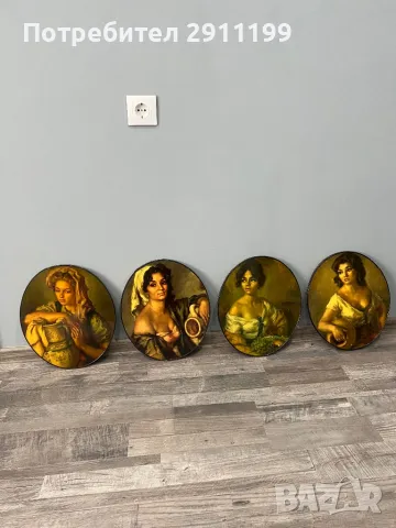 Елипсовидна картина, комплект от 4 бр.