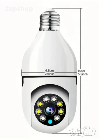 Камера за фасунга Е27 с Wi-Fi / WiFi връзка и карта, снимка 2 - IP камери - 50502515