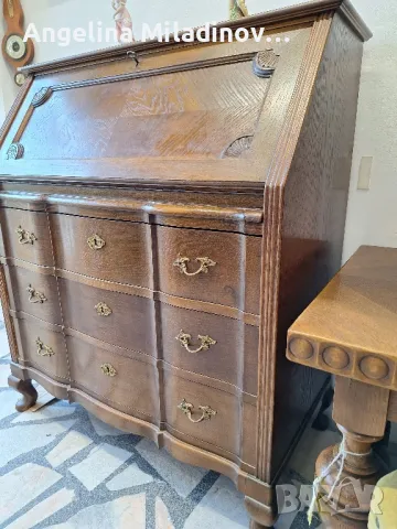 Винтидж писалище дъб масив , снимка 3 - Бюра - 50042810