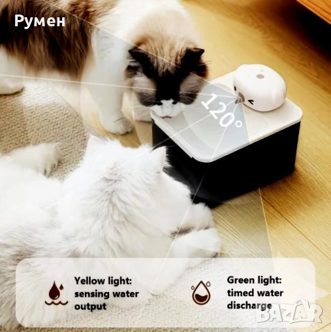 Автоматична поилка /фонтан/ за котки със сензор, снимка 2 - За котки - 52925353