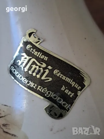 керамична ваза с ловни мотиви   5/1, снимка 3 - Вази - 49076429