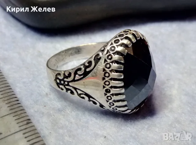 РАЗКОШЕН СКЪПОЦЕНЕН СРЕБЪРЕН ПРЪСТЕН СРЕБРО 925 с ОГРОМЕН БЛЕСТЯЩ ЮВЕЛИРНО ФАСЕТИРАН МАРКАЗИТ 27206