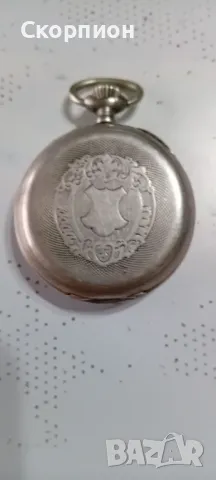 Швейцарски джобен СРЕБЪРЕН часовник - Класика в жанра - Рядък, снимка 2 - Джобни - 48925860