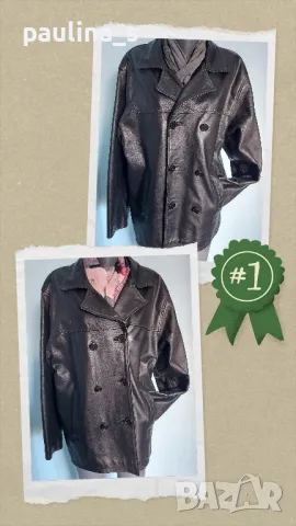  Винтидж / Рядка находка / Естествена кожа / унисекс яке "Wave Rebel" - рокерски бранд, снимка 2 - Якета - 48304446