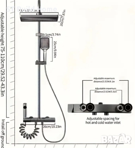Луксозен Душ Комплект – Премиум Качество, снимка 9 - Душове - 51660103