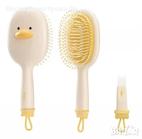 Четка за коса с четчица за почистване в два забавни варианта, снимка 6 - Аксесоари за коса - 47557540