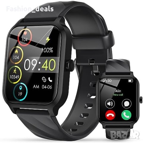 Нов Смарт часовник за мъже жени 1.83инча Android iPhone Подарък, снимка 1 - Смарт гривни - 42521888