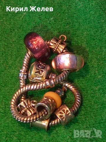 КРАСИВА МОДНА БРОНЗОВА АРТ ГРИВНА с ПОСРЕБРЯВАНЕ КРИСТАЛИ и НАДПИС PANDORA 38672