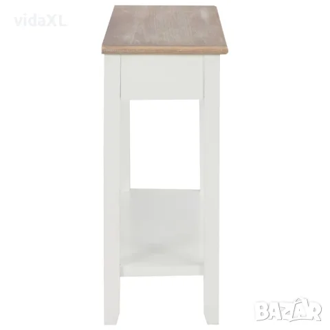 vidaXL Конзолна маса, бяла, 110x35x80 cм, дърво, снимка 4 - Паравани - 56146412