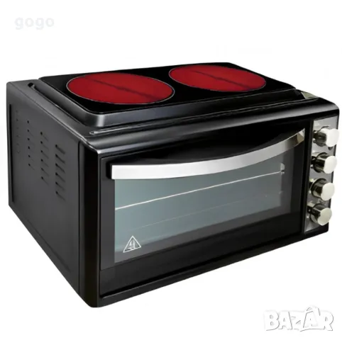 Готварска печка Rosberg Premium с 2 стъклокерамични котлона 800W и 1200W, 38л., снимка 5 - Печки, фурни - 49916533