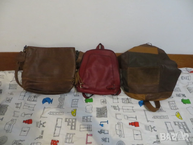Кожени раници и чанта 