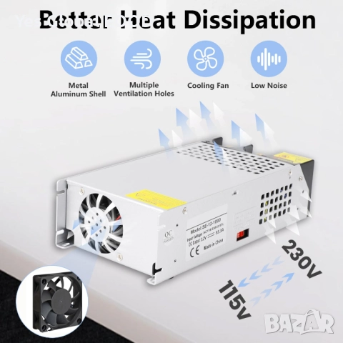 VIXKPIRR захранване 12V 50A 600W трансформатор AC към DC, снимка 6 - Друга електроника - 52413480