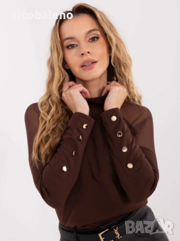 Дамска блуза с копчета на ръкавите, 4цвята , снимка 12 - Блузи с дълъг ръкав и пуловери - 52913805