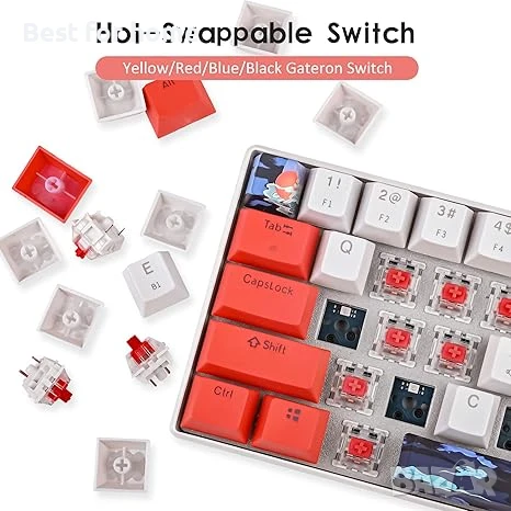 Surmen GT61  60% механична геймърска клавиатура, снимка 4 - Аксесоари - 50747006