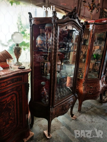 Антикварна дървена витрина , снимка 5 - Секции и витрини - 52359869