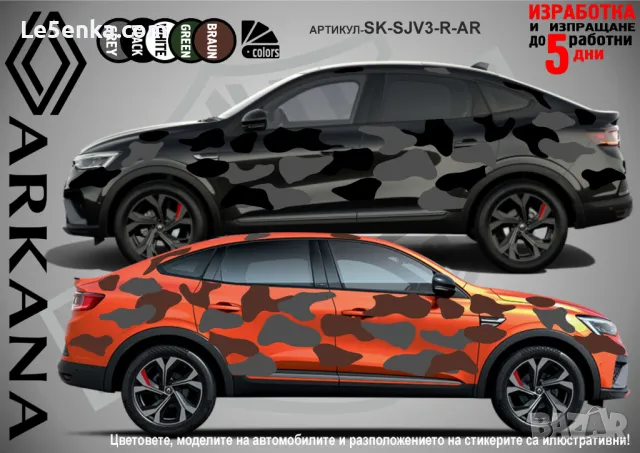 Renault Austral SK-SJV3-R-AU Кaмуфлаж Офроуд Джип Пикап Лодка Camouflage Off-Road стикери, снимка 2 - Аксесоари и консумативи - 47917860