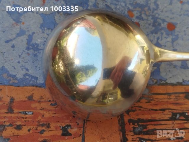 Сребърен черпак , снимка 2 - Антикварни и старинни предмети - 51795561