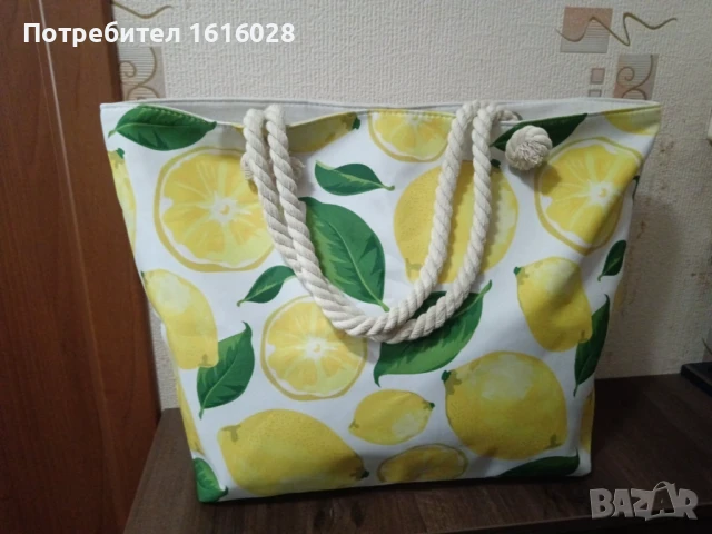 Голяма плажна чанта на лимони., снимка 2 - Чанти - 51320362
