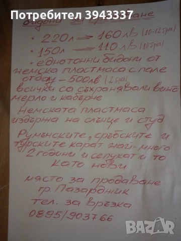 Бидони за вино и ракия , снимка 3 - Други стоки за дома - 51924376