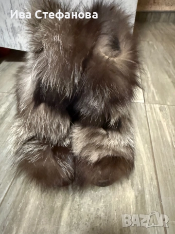 Разкошни боти естествена кожа естествен косъм от лисица  номер 39 , снимка 5 - Дамски боти - 52818545