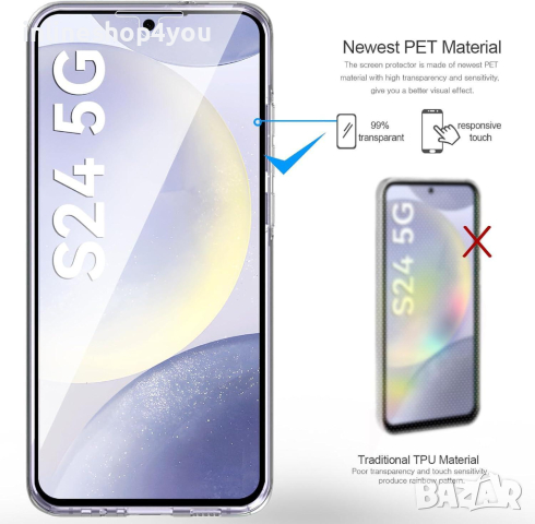 Прозрачен 360° Градуса Кейс Samsung Galaxy S24 | S24+, снимка 6 - Калъфи, кейсове - 44658597