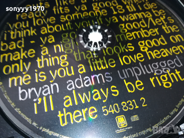 BRYAN ADAMS UNPLUGGED CD 2902241341, снимка 12 - CD дискове - 44528427